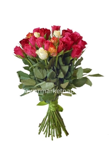 Bouquet di 12 rose colori misti