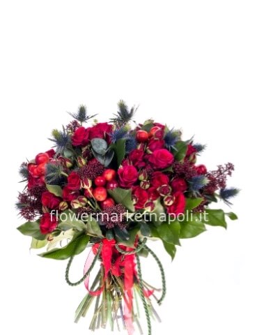 Bouquet fiori misti - colore rosso